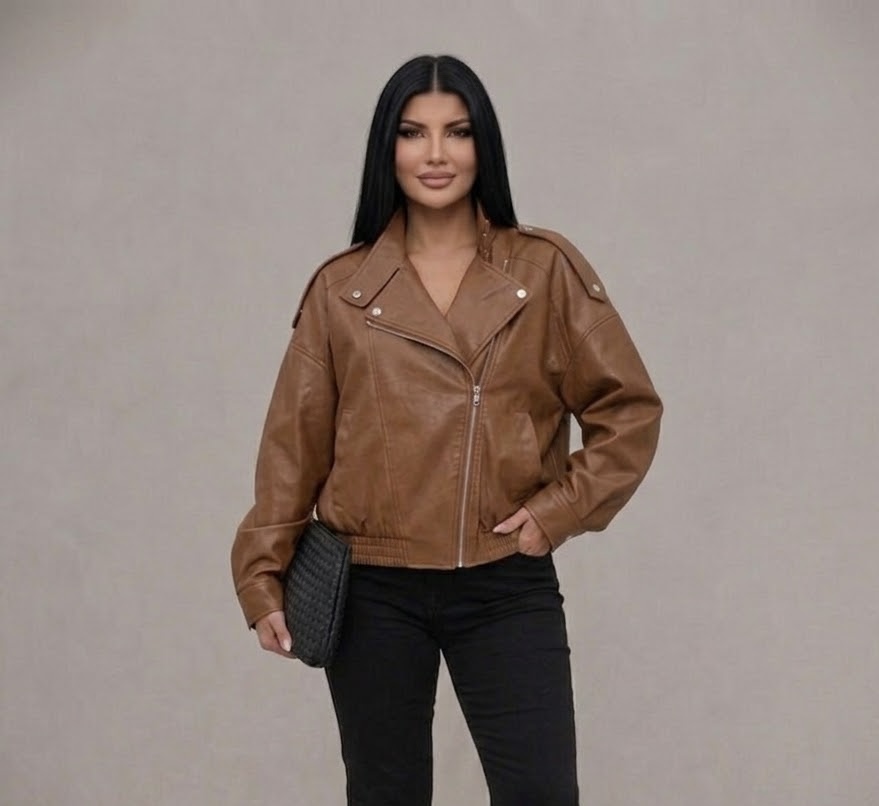 Oversize ceket taba 